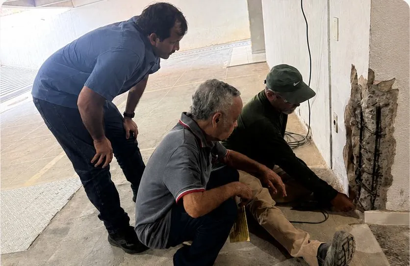 Equipe Caibro em diagnóstico de campo